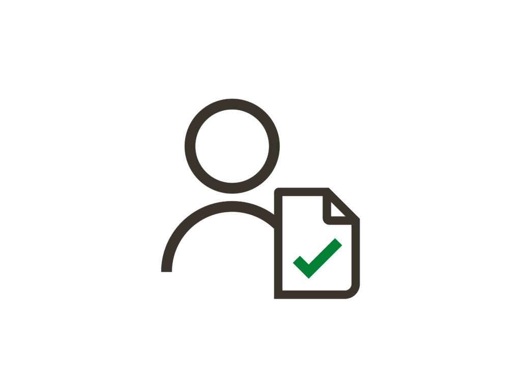 person with a checklist icon