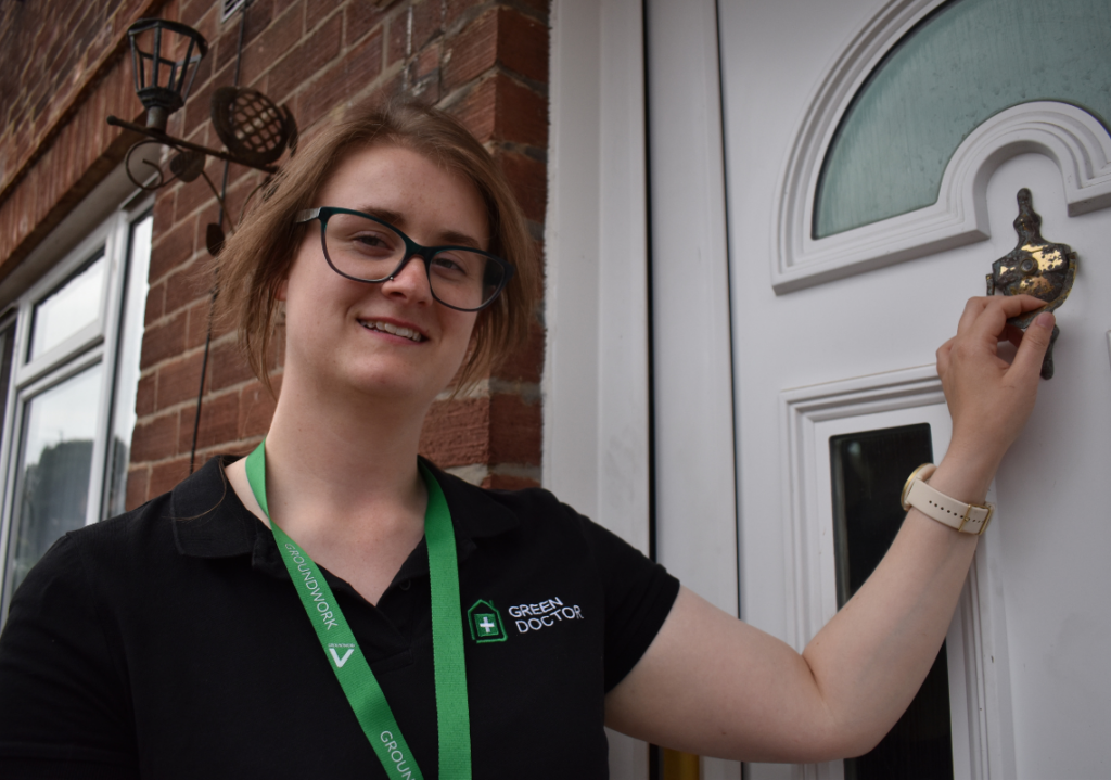 Woman knocking door